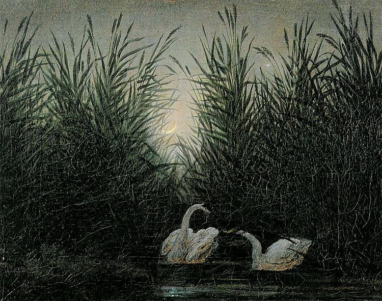 Caspar David Friedrich Schwane im Schilf oil painting image